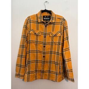 Barbour Yellow Plaid Flannel Shirt Medium